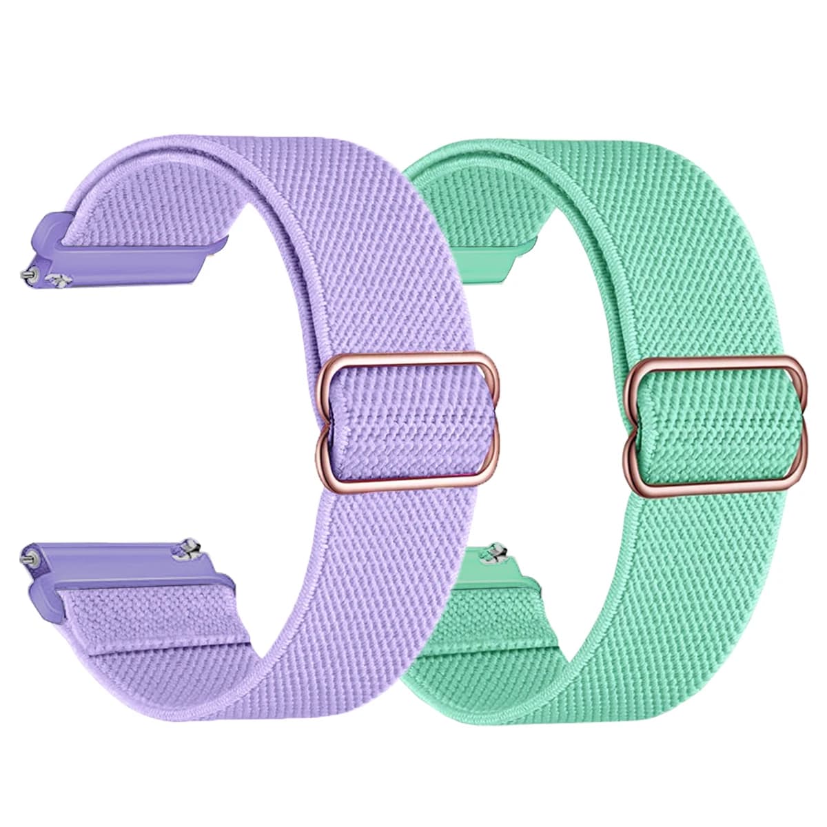2Pack 18/20/mm Elastic Loop for Samsung Watch7 Band Nylon Wristband Bracelet For Garmin vivoactive 4s/forerunner245/Huawei Watch