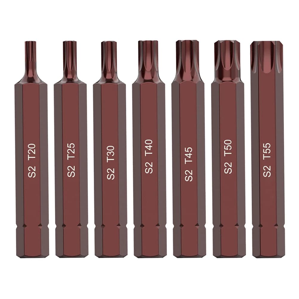 Punte per cacciavite Torx da 75 mm Chiave elettrica Punta a bussola Cacciavite con codolo esagonale magnetico Utensile manuale T20/T25/T30/T40/T50