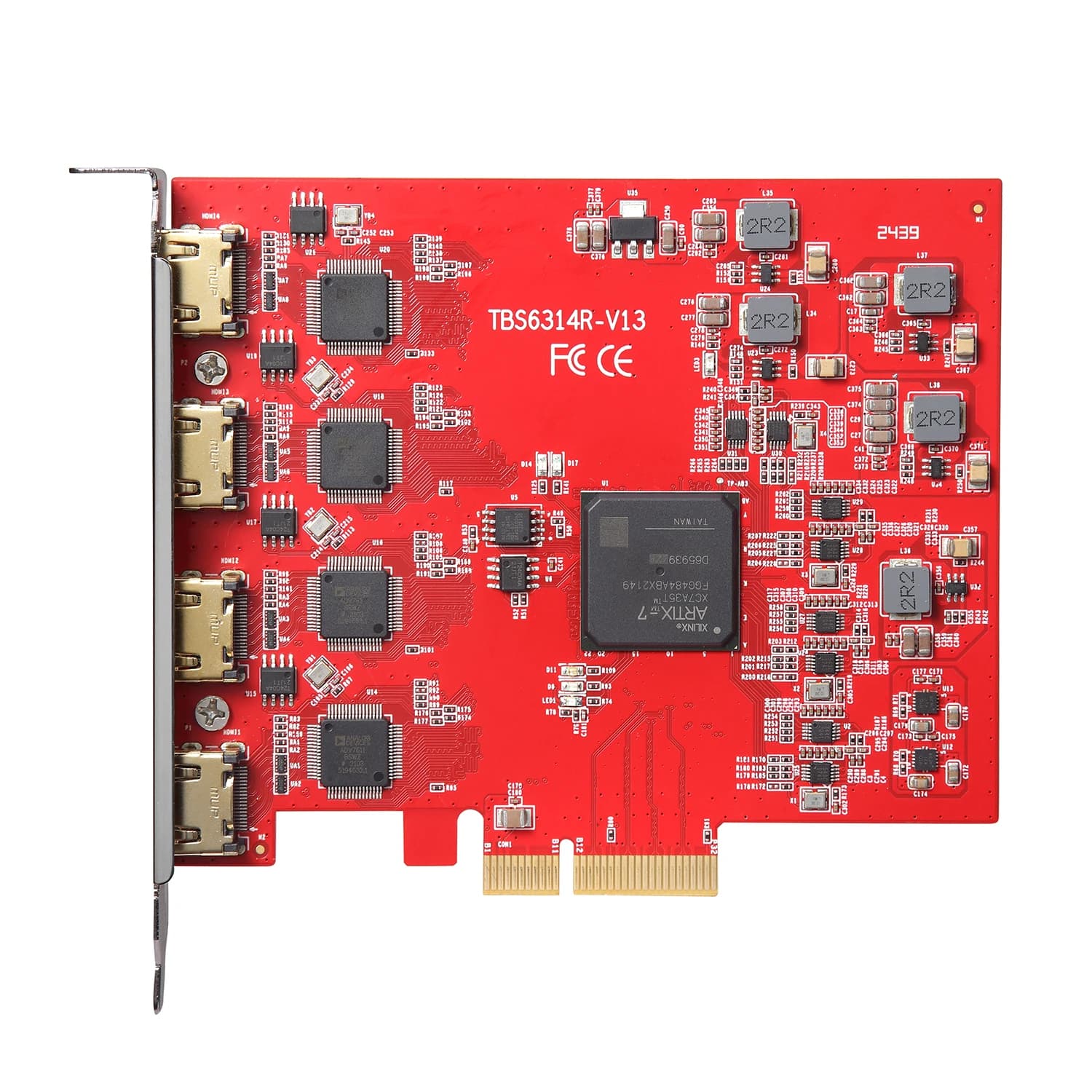 TBS6314R Quad HDMI 1080P@60Hz Scheda di acquisizione video Registratore di dati RAW per streaming live/registrazione di giochi/trasmissione Supporto OBS