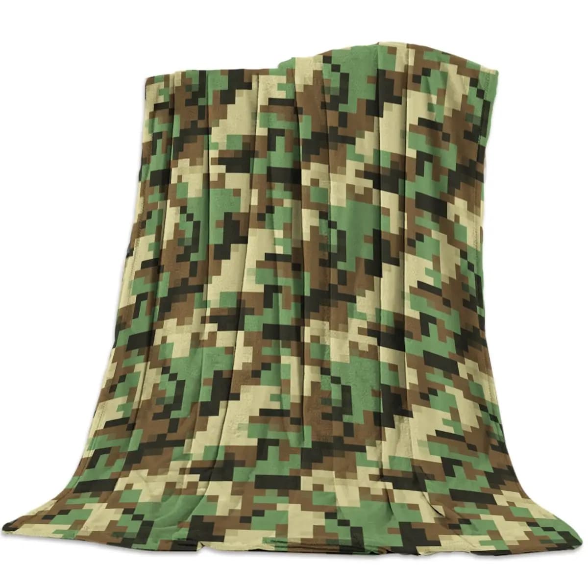 Coperta in flanella di velluto per camera da letto in poliestere stampato digitale in stile mimetico Coperte morbide per divani in pile per letti