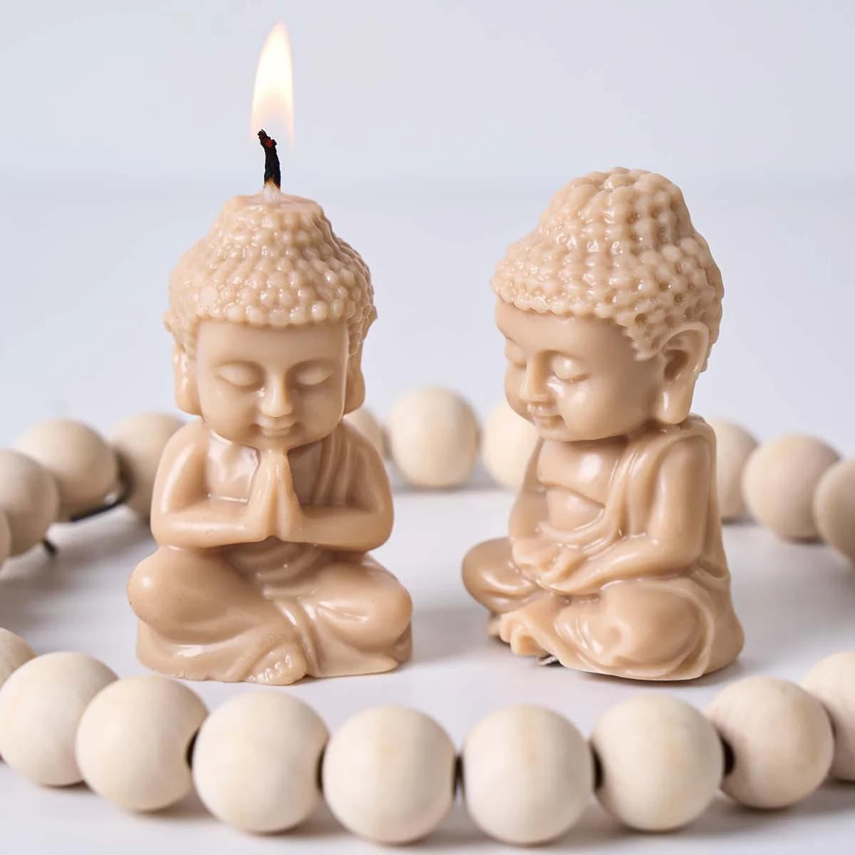 Little Buddha Silicone Candle Mold DIY Zen Ornaments Gypsum Molds Aromatherapy Soap Epoxy Resin Crafts Making Church Decoration