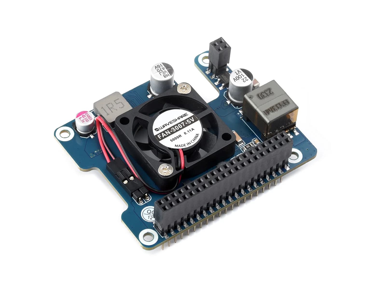 Power Over Ethernet HAT (F) For Raspberry Pi 5 / CM 5, high power, cooling fan, metal heat sink, supports 802.3af/At network standard