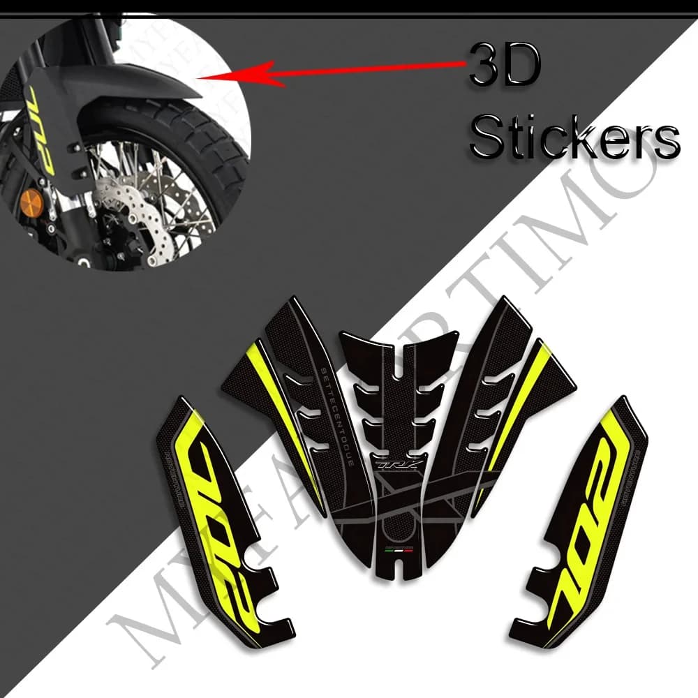 Moto Protezione Rilievo Del Carro Armato Manopole Laterali Gas Olio Combustibile Kit Ginocchio 3D Adesivi Decalcomanie Avventura Per Benelli TRK 702X 702X 2023 2024