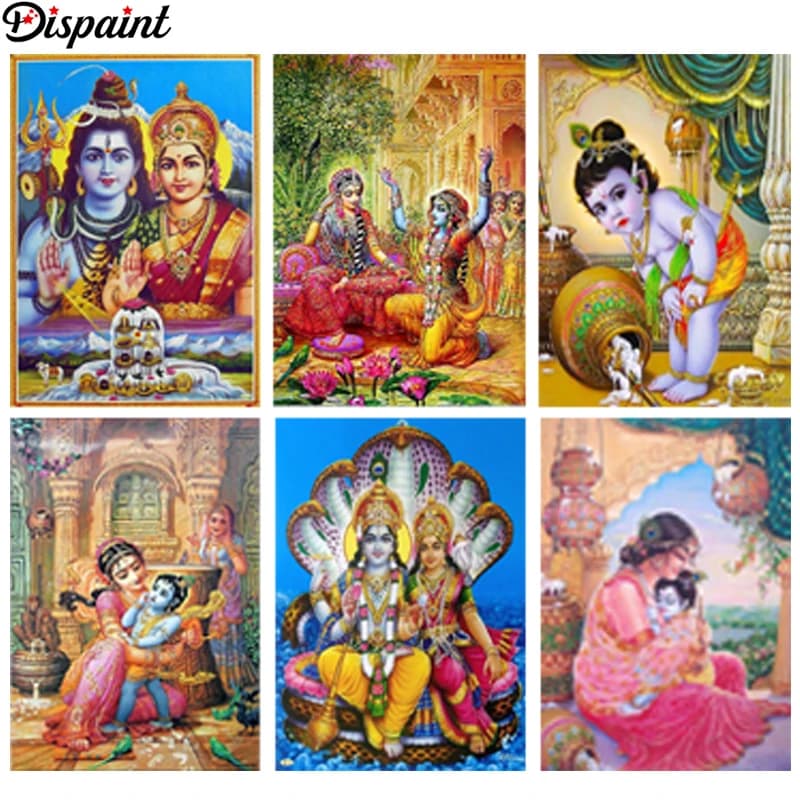 Dispaint 3D Diamond Painting "Religious figure" DIY Full Rhinestones Drill Cross-stitch Kits Square Round Diamond Embroidery