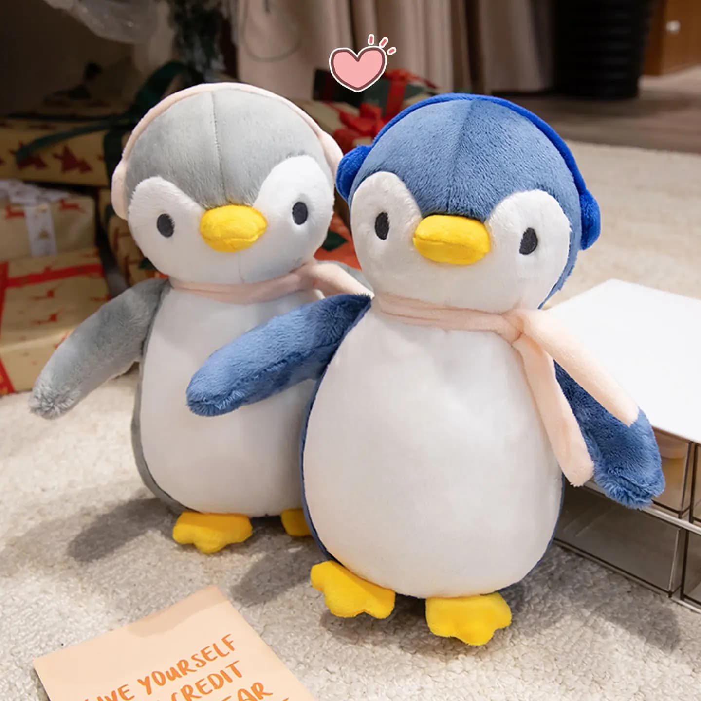 25CM Kawaii Cartoon Simulazione Anime Auricolari Pinguino Peluche Peluche Bambola Per Bambini Simpatico Pinguino Bambola Fatta A Mano Regalo