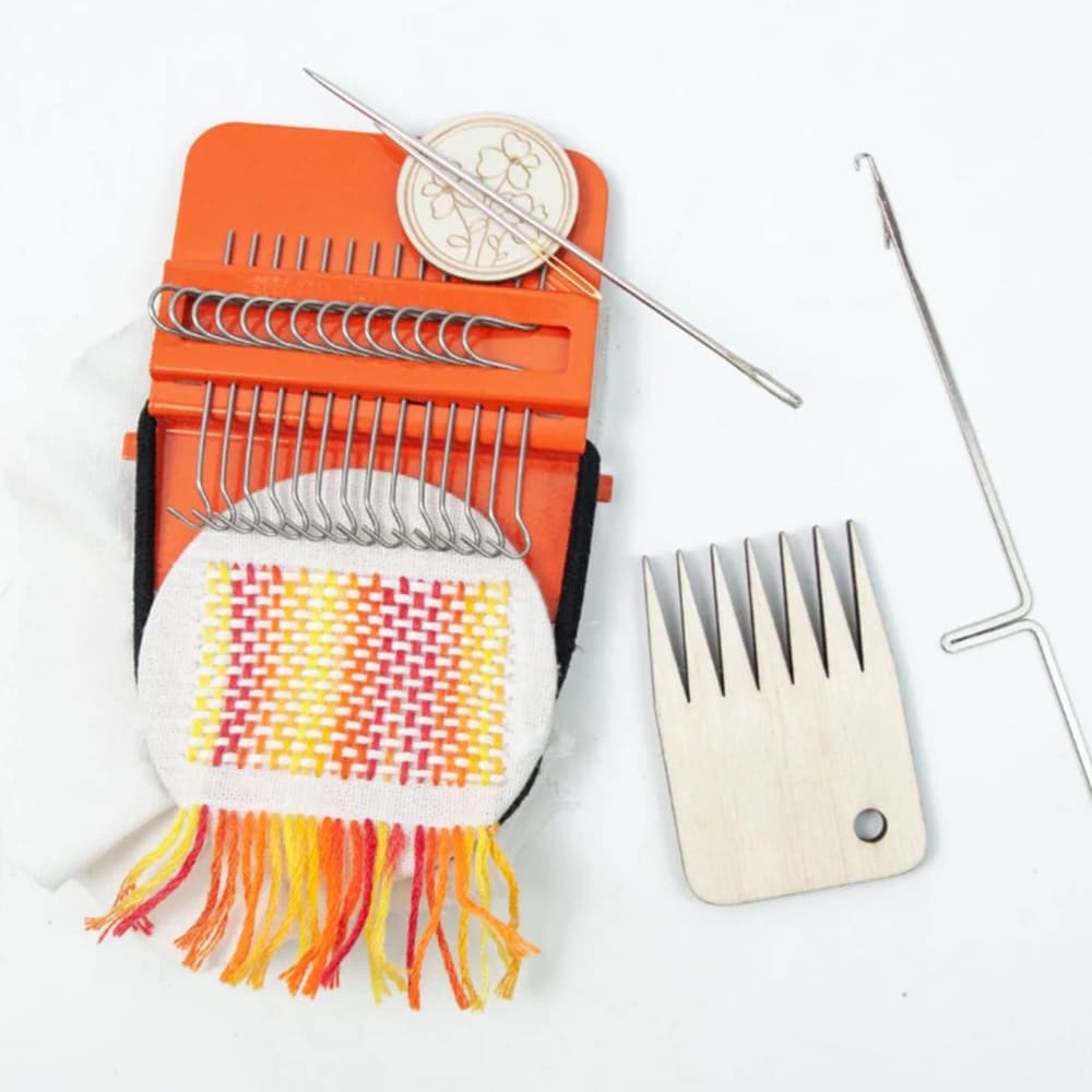 Mini Darning Loom Machine Plastic Small Mender Loom DIY Apparel Textile Weave Sewing Darning Knitting Hobby Jeans Accessories