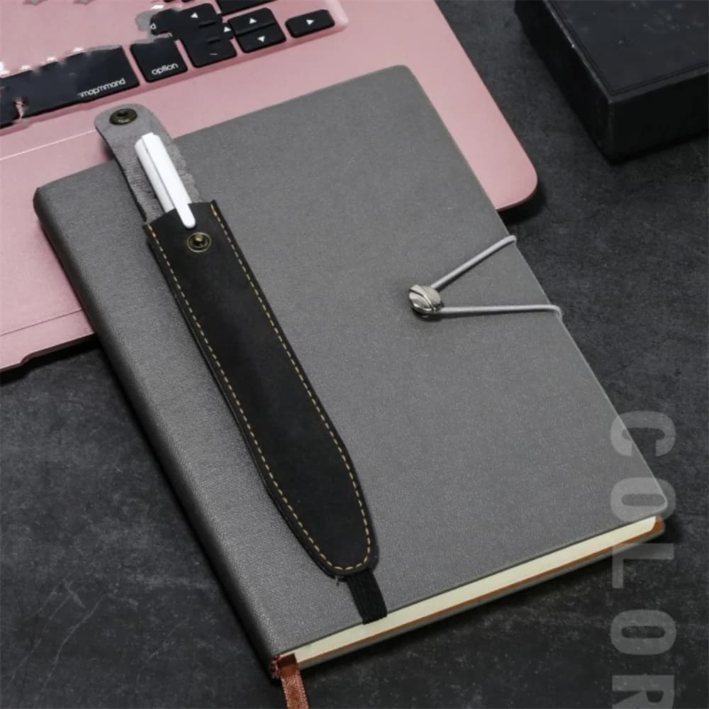 PU Leather Pen Holder Bag Elastic Notebook Pencil Protective Sleeve Pouch for Notebook Planner Journal Notepads Student Supplies