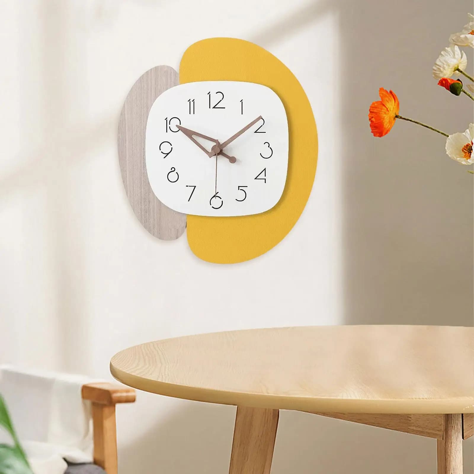 Orologio da Parete in Legno, Decorazione per Cucina, Casa, Regalo Silenzioso per Fattoria, Vacanze, Inaugurazione Casa, Aula, Hotel