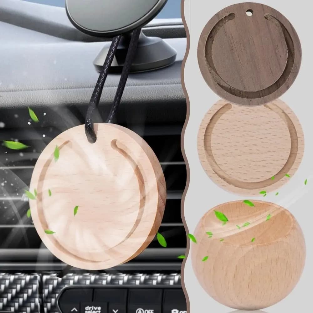 Diffusore per oli essenziali fai-da-te con diffusore montato su auto in legno di noce in legno profumato espandito lentamente volatile