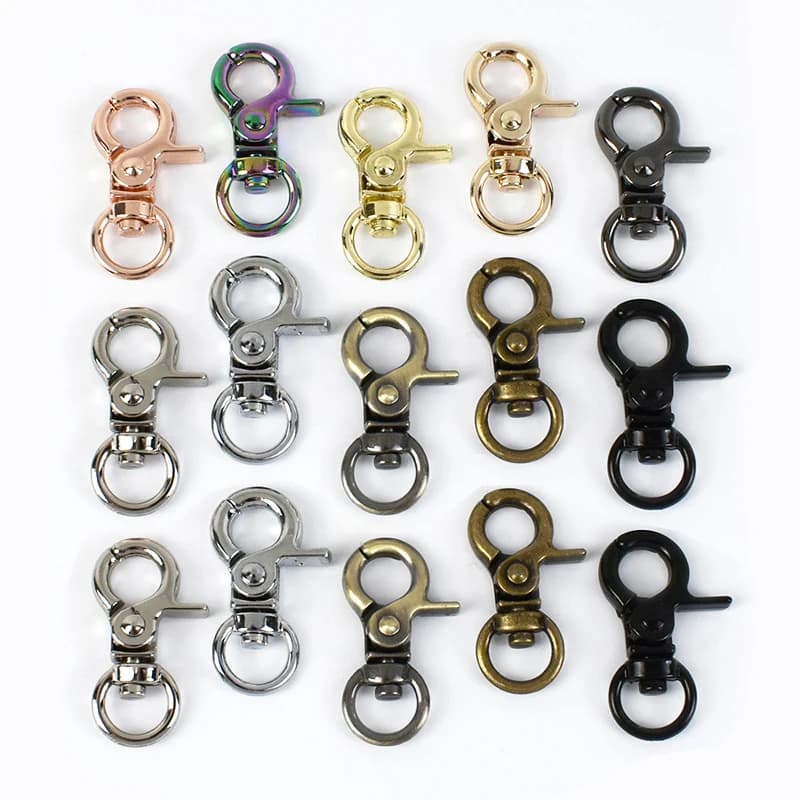 Moschettone a molla girevole in metallo piccolo da 10 mm, 30-100 pezzi, per cinturini borsa, collari animali domestici, fibbie ad anello, portachiavi, accessori fai da te