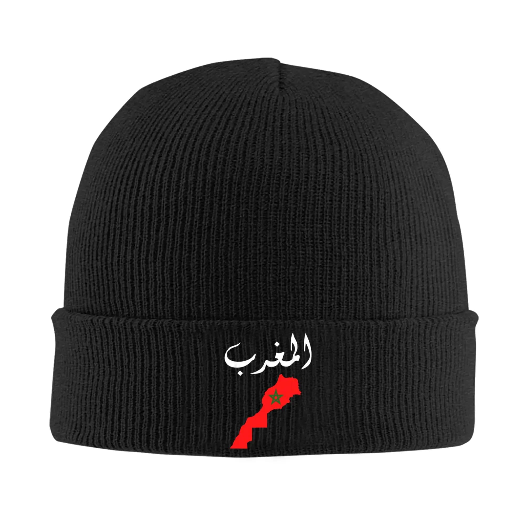 Berretti Lavorati a Maglia con Bandiera e Mappa del Marocco per Uomo e Donna, Cappelli Autunno Inverno, Berretto a Crochet
