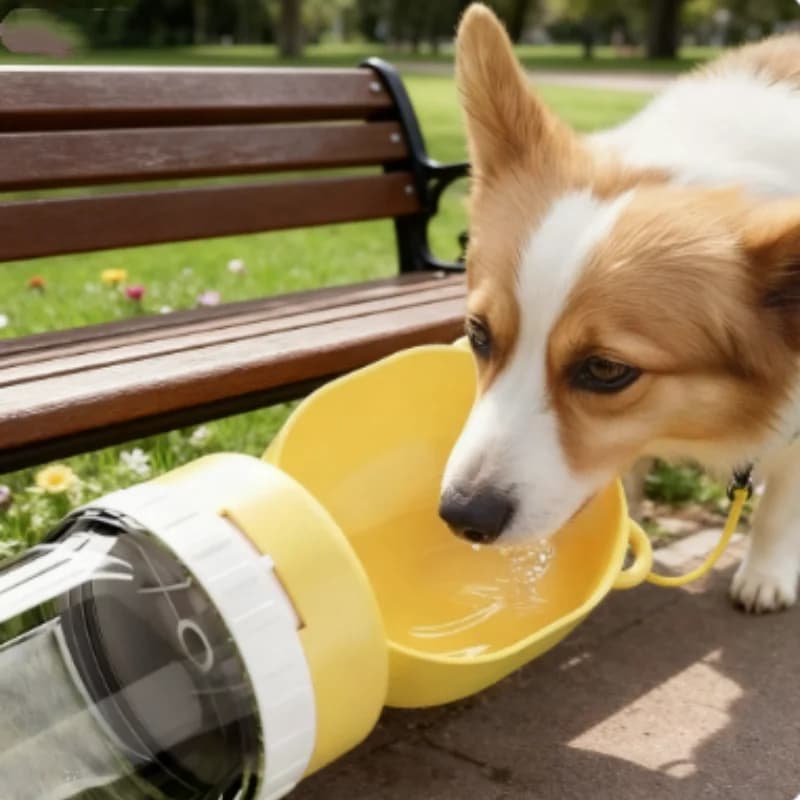 Leakproof 2-in-1 Dual Storage Pet Feeding Bottle for Dogs And Cats Water And Food Travel Bowl for Outdoor Hiking And Camping
