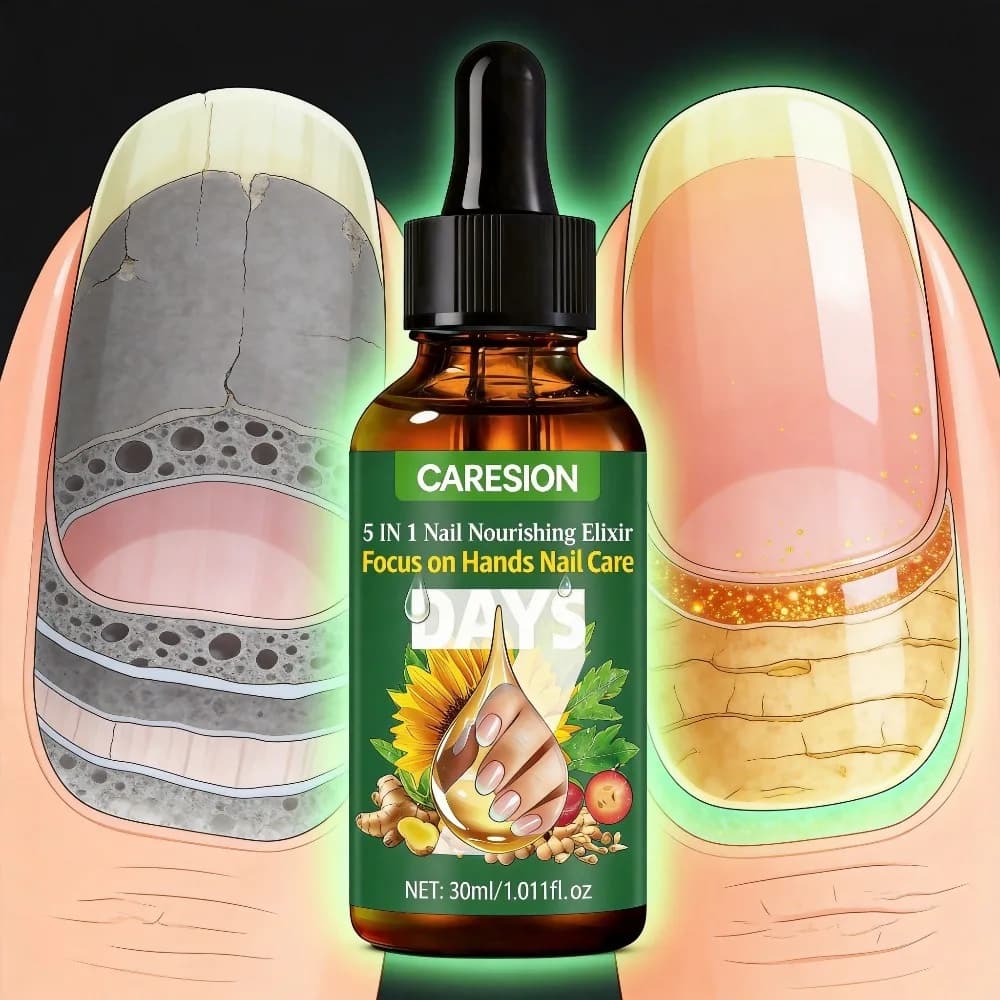Siero Trattamento Unghie 5in1 Olio Essenziale per Unghie di Mani e Piedi per la Cura della Bellezza delle Unghie e Onicomicosi