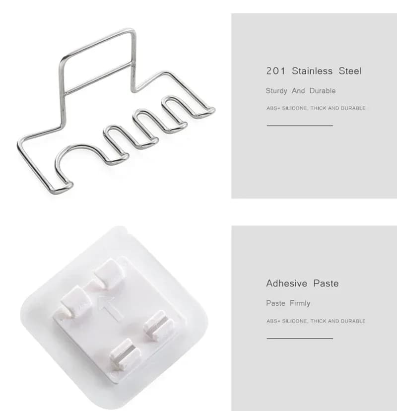 Portaspazzolino in acciaio inossidabile montato a parete per bagno, spazzolino da denti, dentifricio, rasoio, organizer, supporto per accessori da bagno