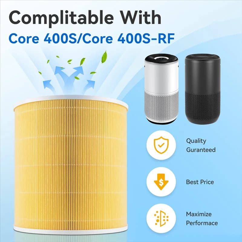 B90B-Filtro dell'aria di ricambio per purificatore d'aria LEVOIT Core 400S Parti del purificatore d'aria PM2.5 Filtro Hepa a carbone attivo