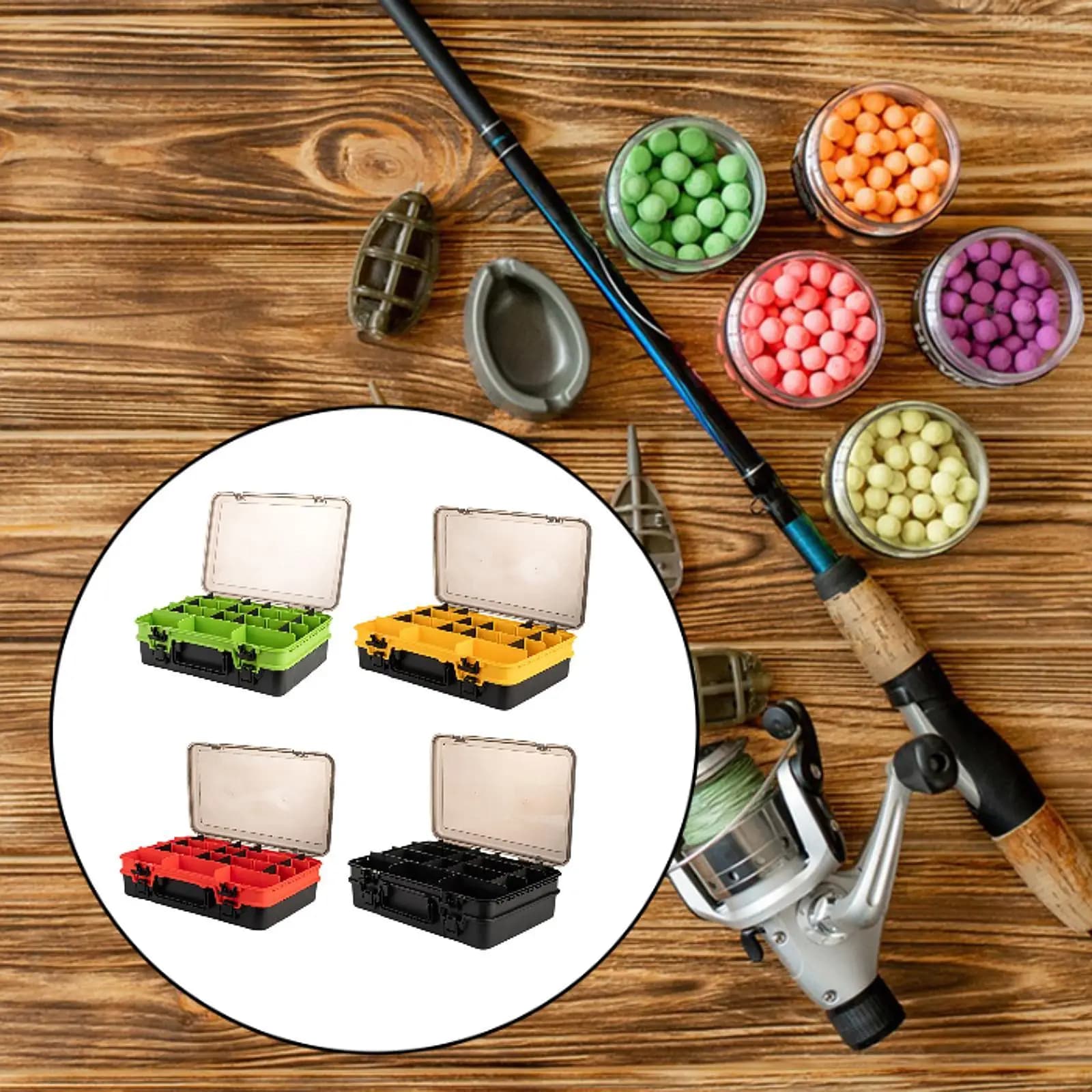 Double Layer Fishing Tool Box Freshwater Mask Fishing Accessories Box