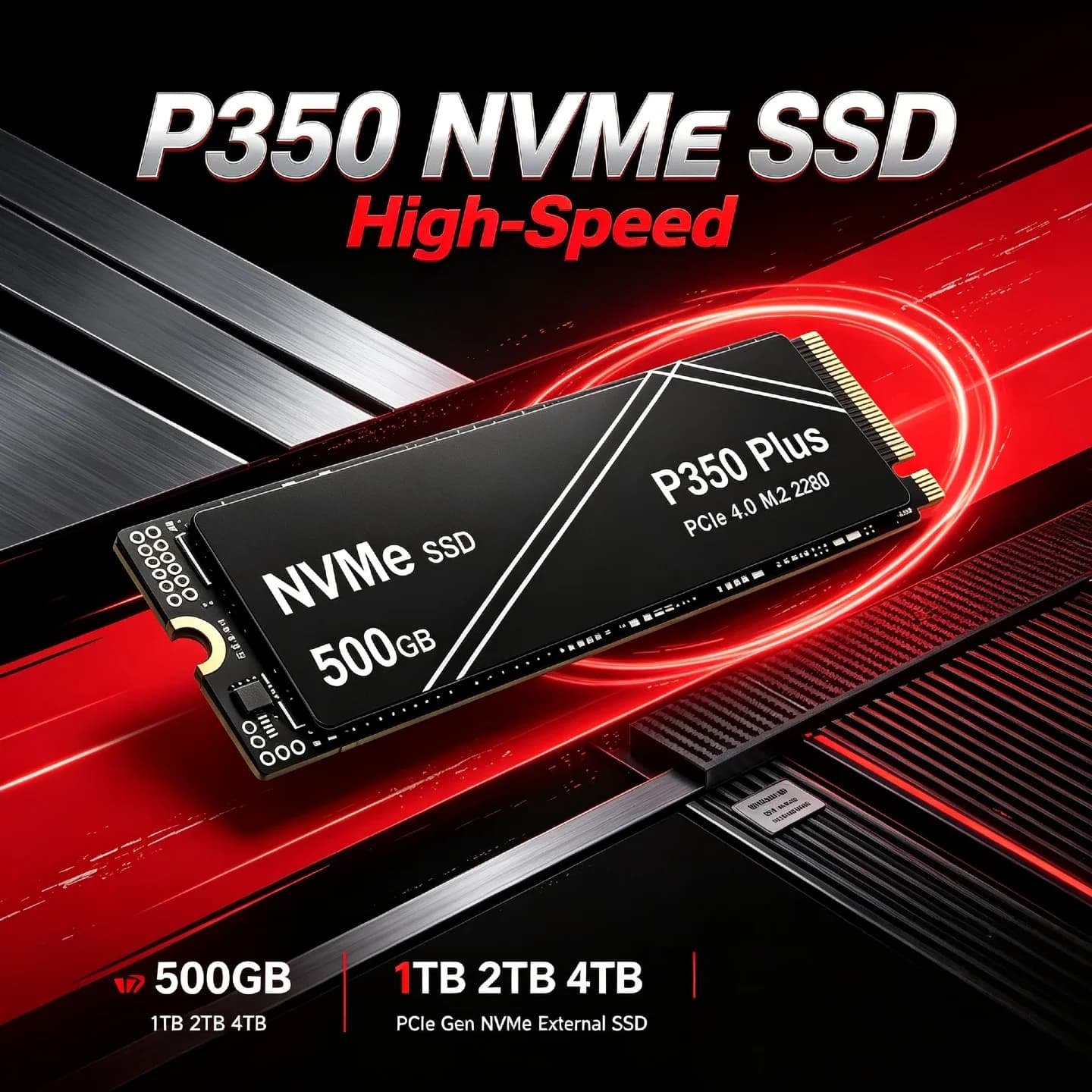 P350 PLUS 1TB 2TB 4TB High Speed Portable NVMe External SSD for Gaming PC Laptop PS5 Storage Pro Max Unit Plus