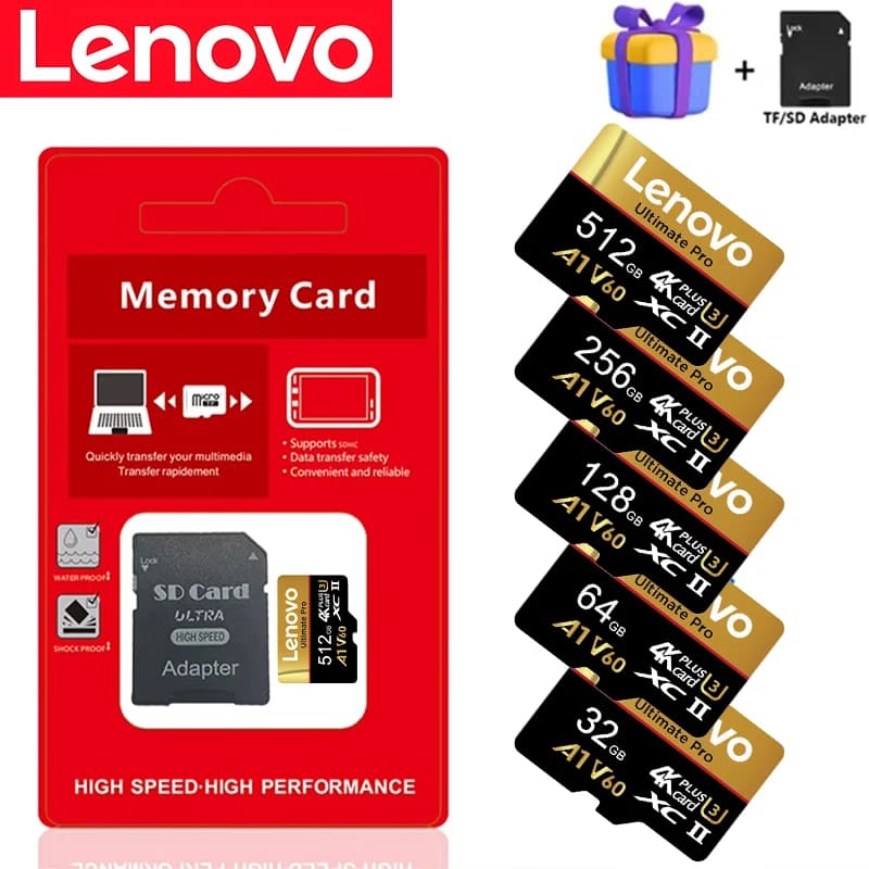 Lenovo 100MB/s UHS-I Class10 Flash Memory Card 16GB 512GB 256GB 128GB 32GB 64GB for Camera UHS I UHS I Memory Card Class 10