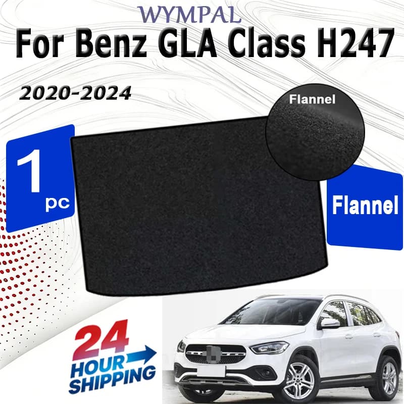 Tappetini in flanella per bagagliaio per Benz Classe GLA H247 Tappetino Protettivo per Bagagliaio Auto Nero 2020 2021 2022 2023 2024