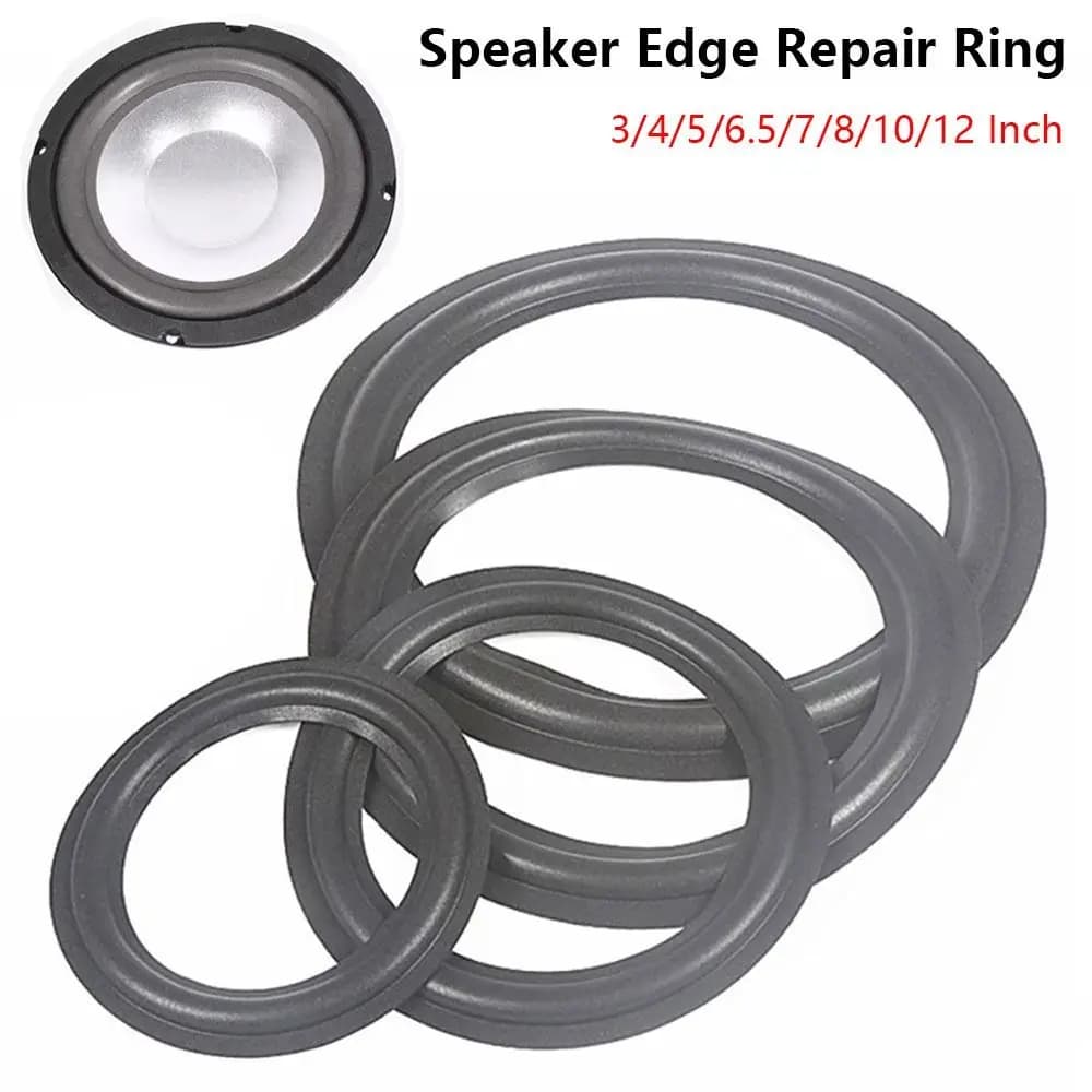 1 Pezzo Anello di Riparazione in Gomma per Bordo Altoparlante 3/4/5/6.5/7/8/10/12 Pollici, Sospensioni e Schiuma Pieghevole per Riparazione Subwoofer