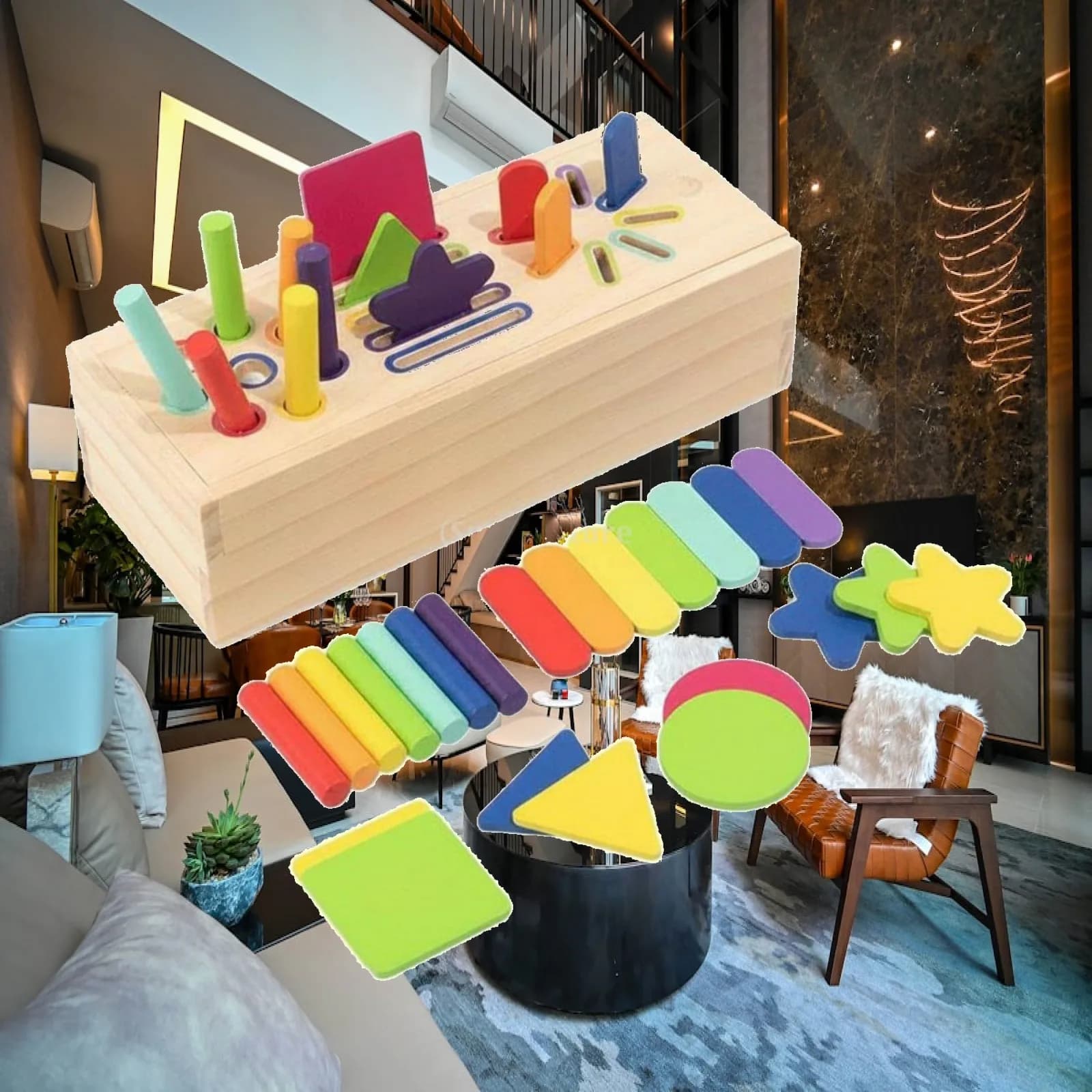Fine Motor Skills Children Sorting Game Wooden Educational Puzzle Interactive Learning Toy for Children Early Education
