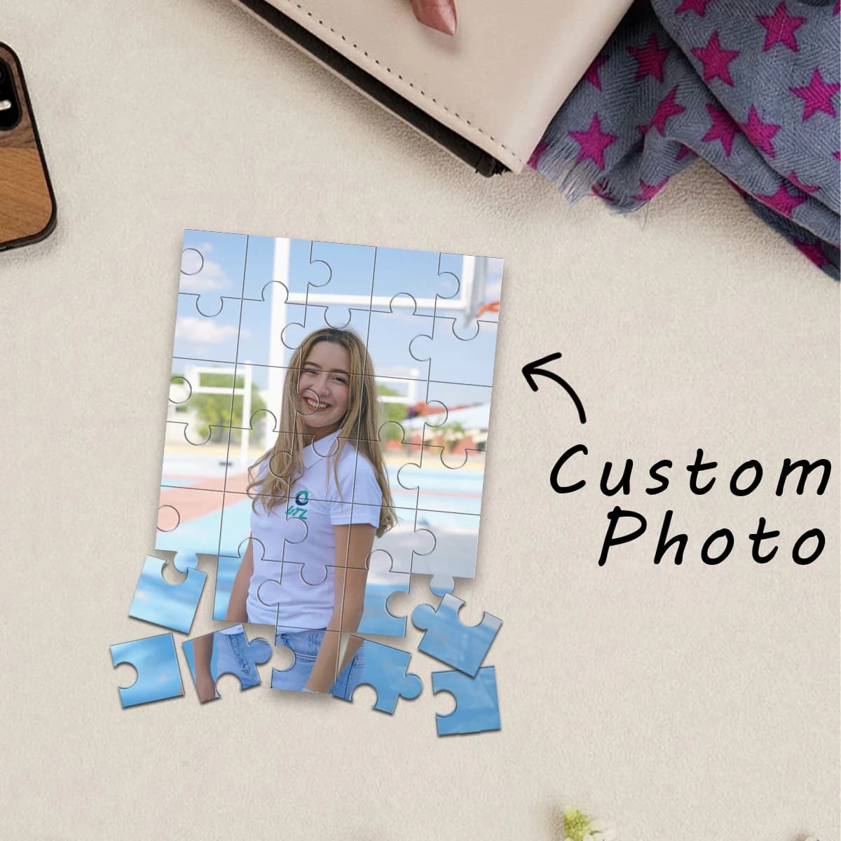 Puzzle in legno personalizzato con foto di un studente felice, regalo ideale per anniversario, matrimonio, compleanno, San Valentino per amici e famiglia