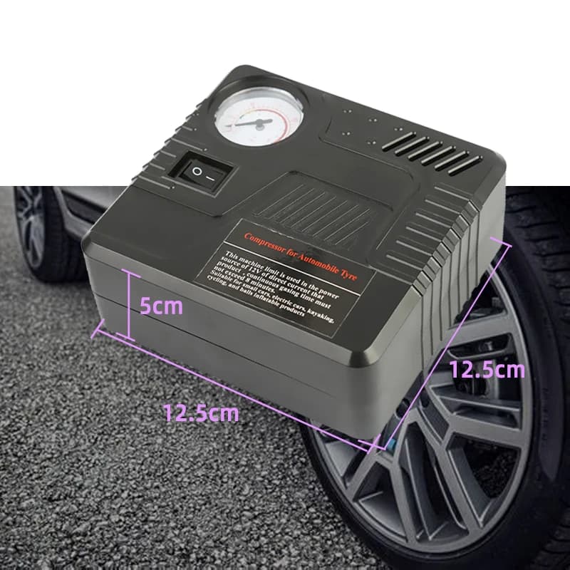 Compressore d'aria portatile 12V per auto con connettore per avviamento d'emergenza e ricarica doppia per casa e auto