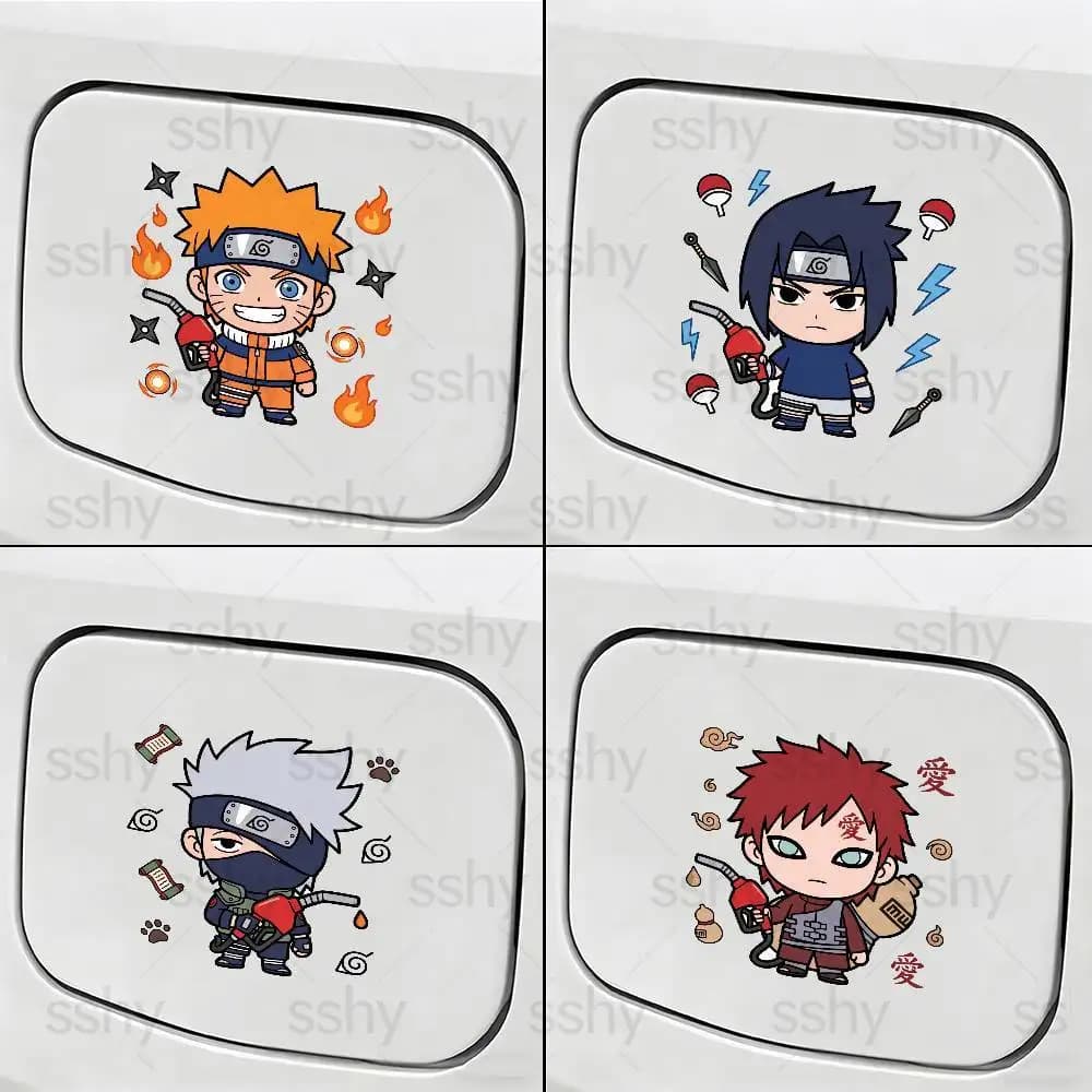 NARUTO Car Fuel Tank Cap Warning Sticker Waterproof Vinyl Fuel Cap Decal