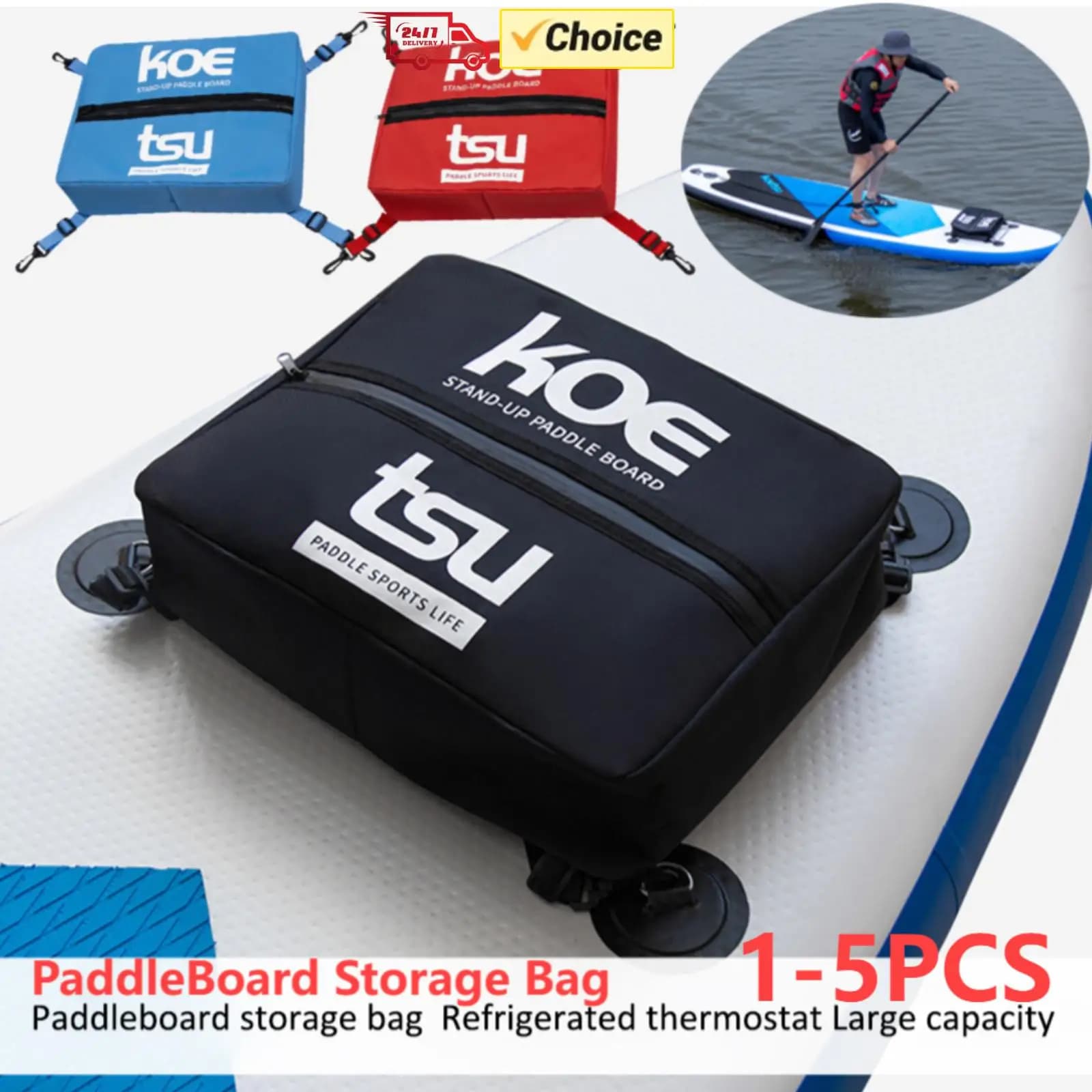 Paddle Board Storage Bag Waterproof Stand Up Paddle Board Deck Bag Sealed Food Clothes Storage Bag for Kayak Surfing Accessories