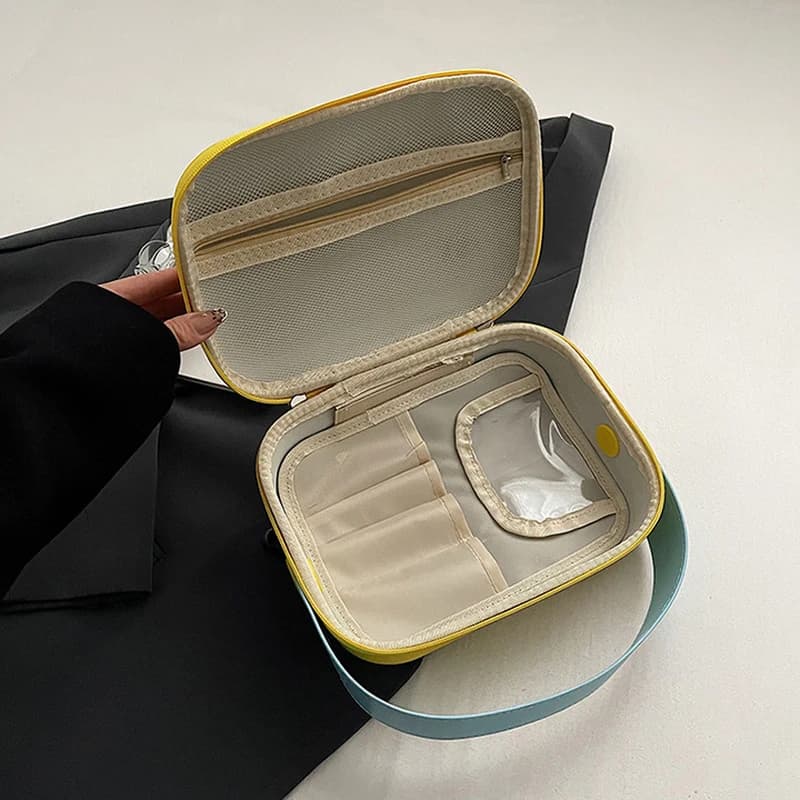 Borsa per cosmetici da 1 pezzo Borsa per trucco portatile con dopamina Nuova valigia da viaggio d'affari alla moda Scatola di immagazzinaggio portatile in silicone regalo