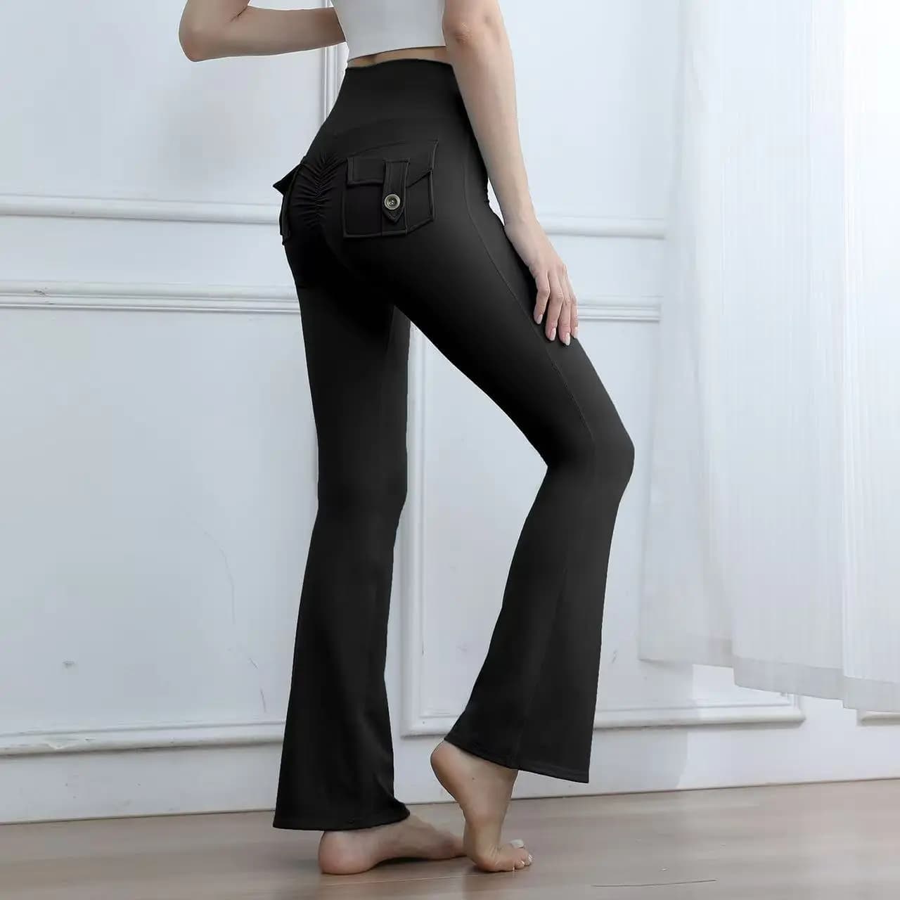 Leggings Cargo a Vita Alta da Donna, Pantaloni Yoga Modellanti con Tasche, Controllo Pancia, per Palestra e Corsa, Autunno Inverno, Asciugatura Rapida