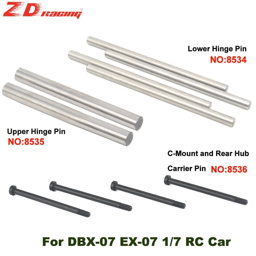 Perno cerniera inferiore per auto RC/perno cerniera superiore/supporto C e perno portante mozzo posteriore per ZD Racing DBX-07 EX-07 1/7 parti originali per auto RC