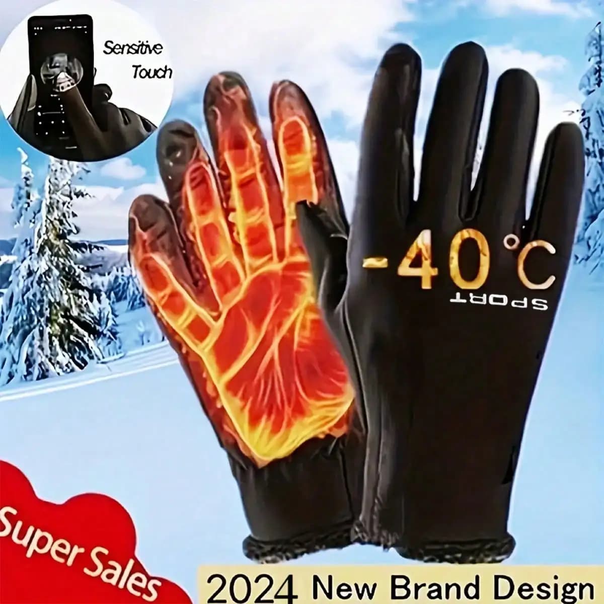 Trekking and outdoor camping gloves for hand warmers, suitable for sport, cycling, ski and waterproof touch screen gloves
