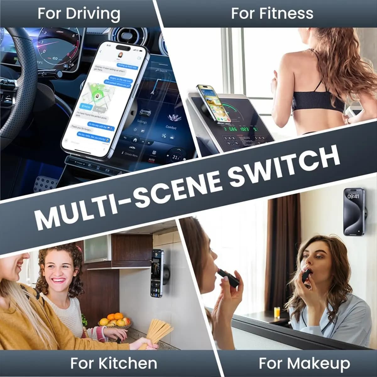 Supporto Magnetico ABSF per Cellulare da Auto, Supporto per Telefono con Forte Aspirazione Elettrica per Magsafe iPhone Android