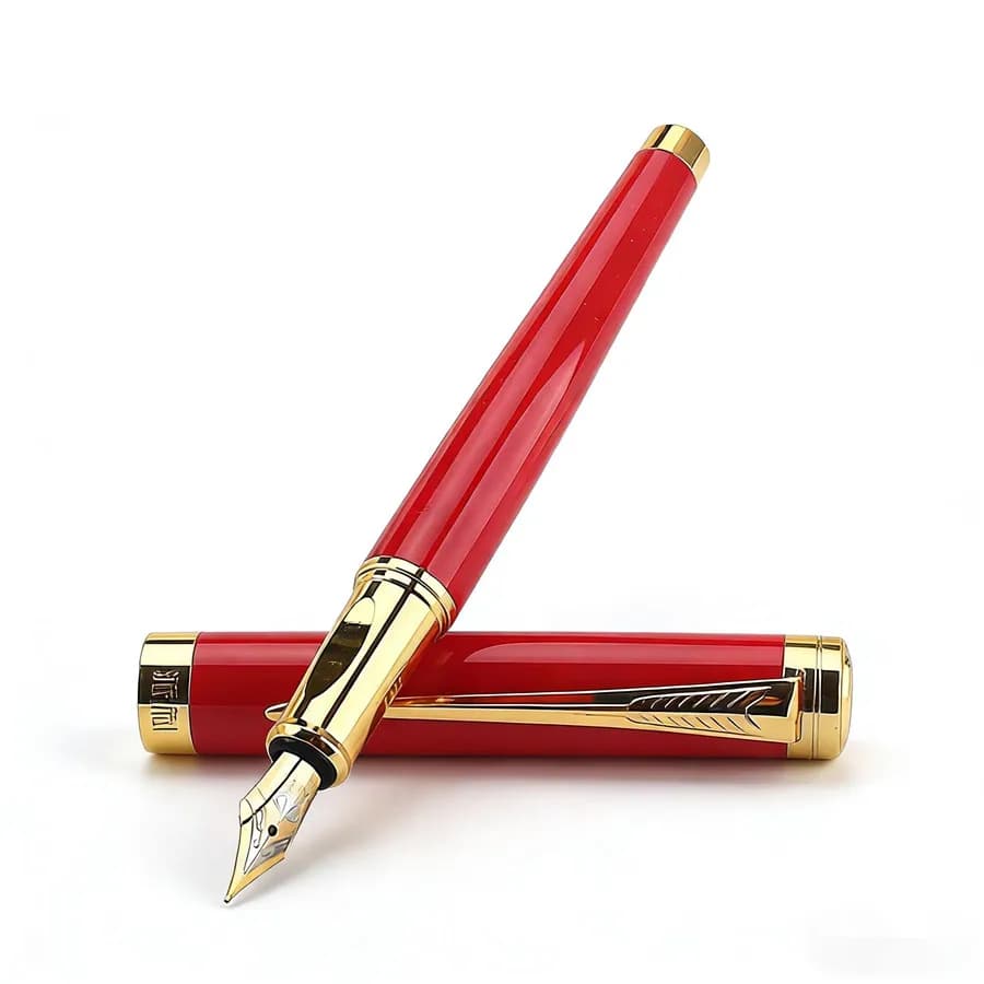 1 PCS Sword Clip Fountain Pen Set 0.5MM Nib with Ink Converter Golden Trim Fancy Gift Calligraphy Writing Pen