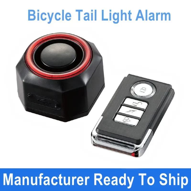 Hollarm Smart Bike Taillight Alarm Anti Theft Burglar Bicycle Light Alarm USB Charge Smart Brake Sensing Remote Control Tail Lam