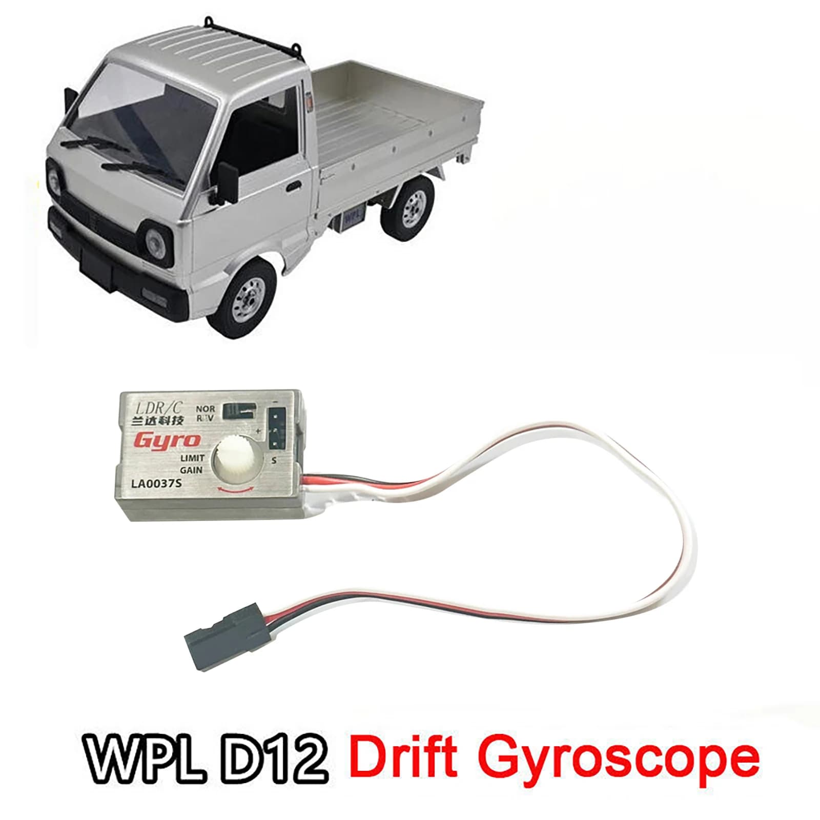 Giroscopio per auto durevole in scala completa Parti modificate Giroscopio Kit di montaggio facile per modello RC Minivan Drift Truck WPL D12
