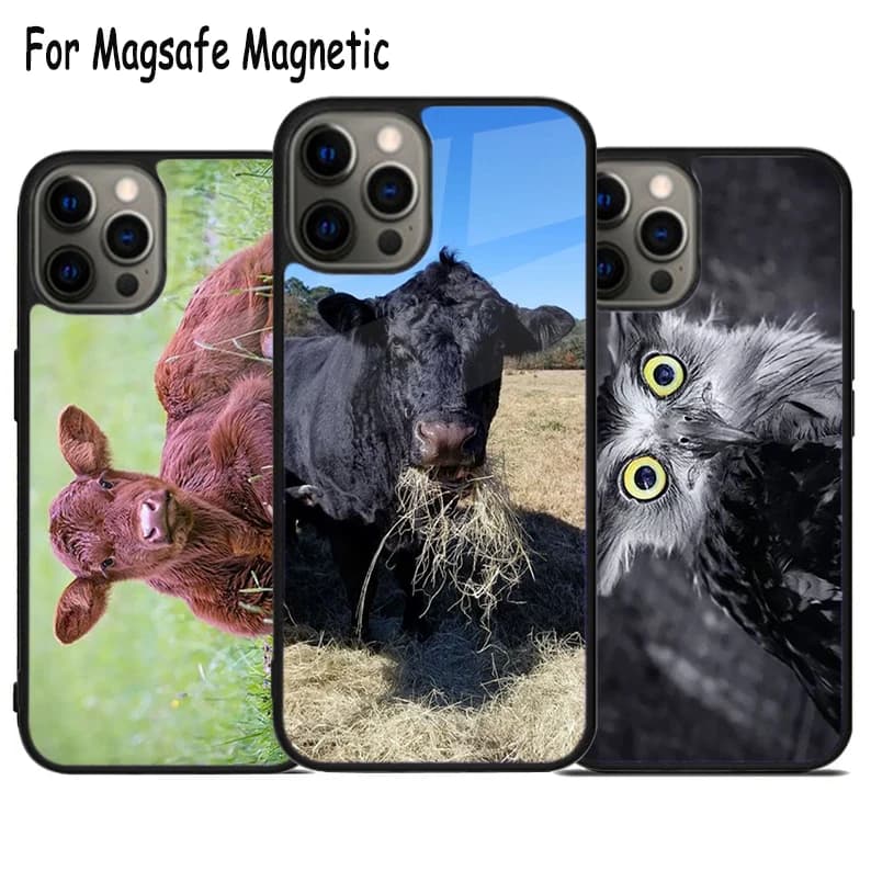 Cover per telefono con animali da fattoria assortiti per iPhone 17 Air 15 16 16e 14 13 11 12 Pro Max Plus, cover magnetica Magsafe