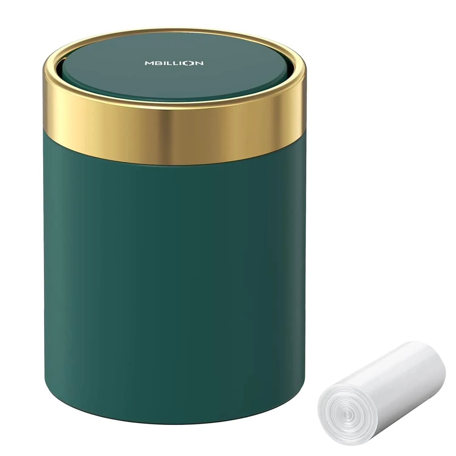Mini Cestino con Coperchio, Piccolo Bidone per Riciclaggio da Tavolo, Contenitore per Rifiuti in Acciaio Inox da 0,4 Galloni/1,5 Litri