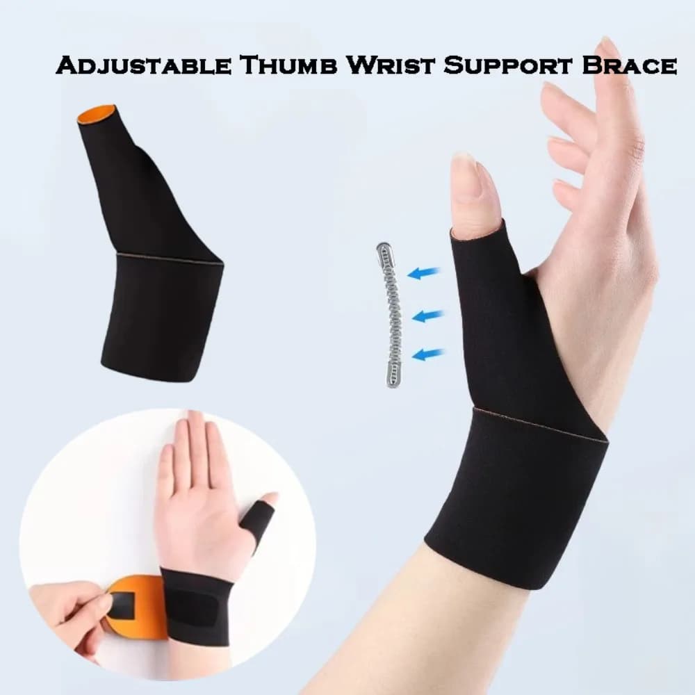 1 Pezzo Supporto Regolabile per Polso e Pollice, Fascia Compressiva Leggera per Distorsioni e Tendiniti, Unisex