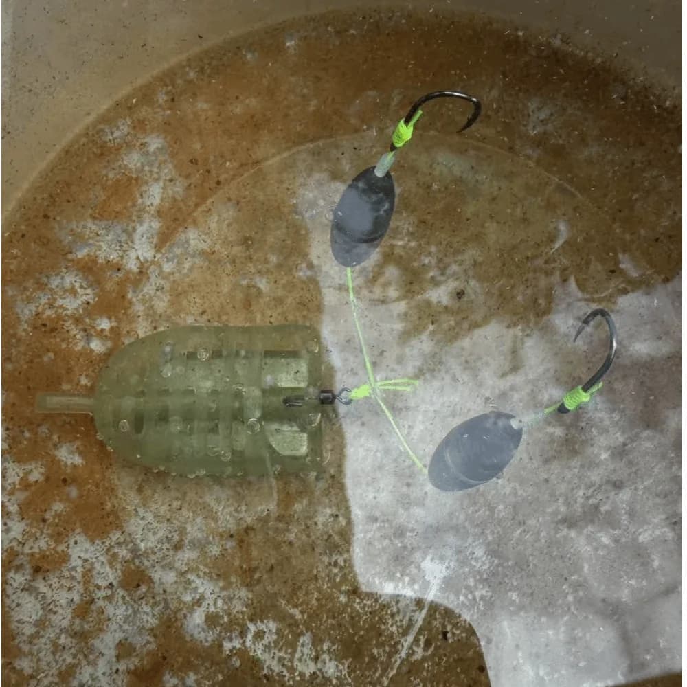 Doppio Amo da Pesca con Gabbia per Esche, Anti-Appannamento, per Carpe, Misura 6 # -14 # Montature Pronte per la Pesca alla Carpa con Esche