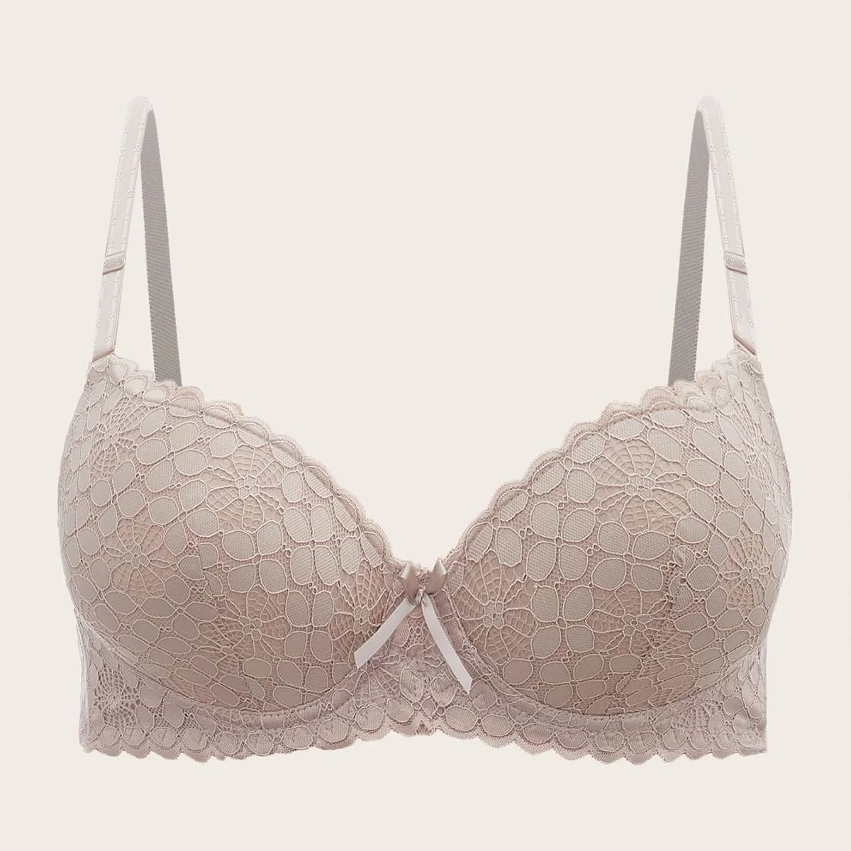Reggiseno da donna sexy con ferretto in pizzo Reggiseno per tutti i giorni con coppa push up e profondo leggermente imbottito