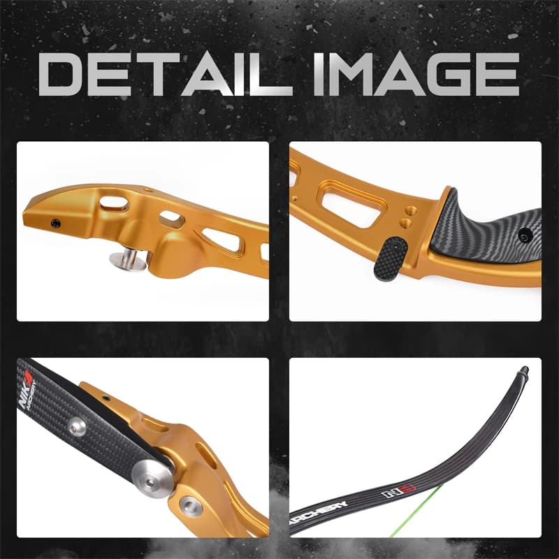 Nika Archery 68" ET-8 Riser With N3 Carbon Fiber ILF Limb 20-50lbs Recurve Bow For Archery Target Shooting Rihgt Hand
