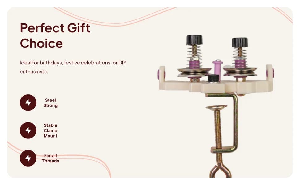 Double Ended Twist Winder Ribbon Warping Machine Space Saving Compact Sturdy East to Carry Weaving Loom Kit Winder Yarn Guide
