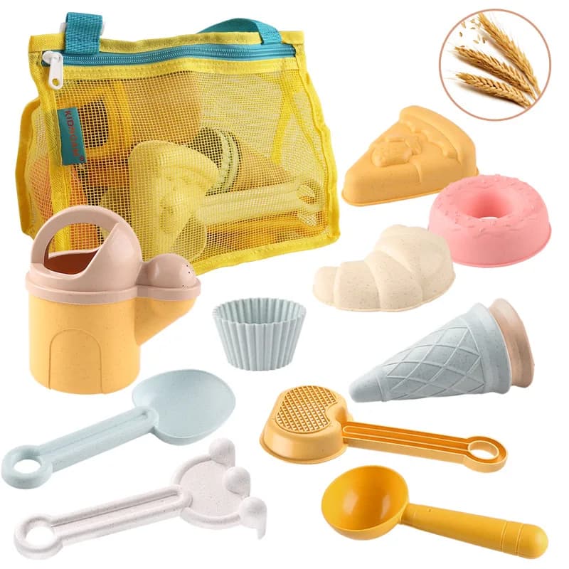Set di Giocattoli da Spiaggia per Bambini, Attrezzi per Scavare nella Sabbia, Strumenti per Annaffiare e Piantare, Giochi da Esterno, Set con Borsa a Tracolla per Giardino