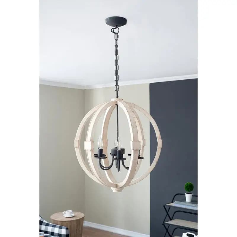 Lampadario in legno chiaro, apparecchio sospeso regolabile per cucina, sala da pranzo, foyer, ingresso, lampadina non inclusa