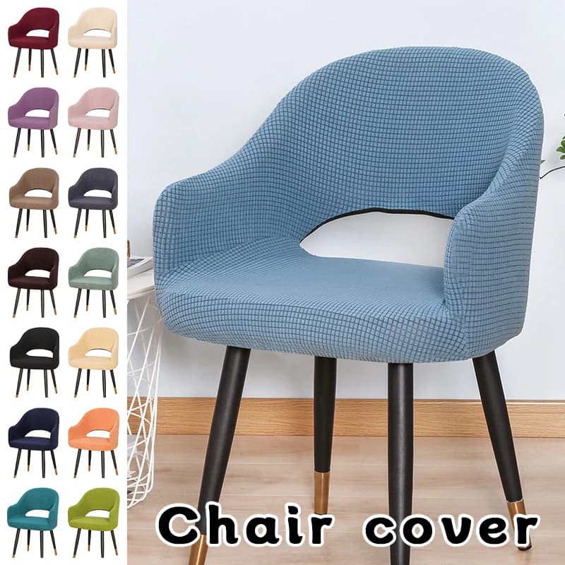 Fodera per sedia curva nordica Fodera per poltrona con schienale ad arco cavo in spandex jacquard per sala da pranzo Fodera per sedia per trucco bar