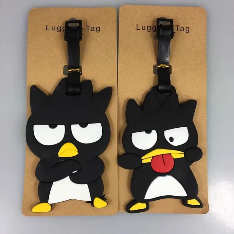 Cartoon Bad Badtz-Maru Accessori da viaggio Etichetta per bagagli Gel di silice Valigia ID Indirizzo Titolare Bagaglio Etichetta d'imbarco Etichetta portatile