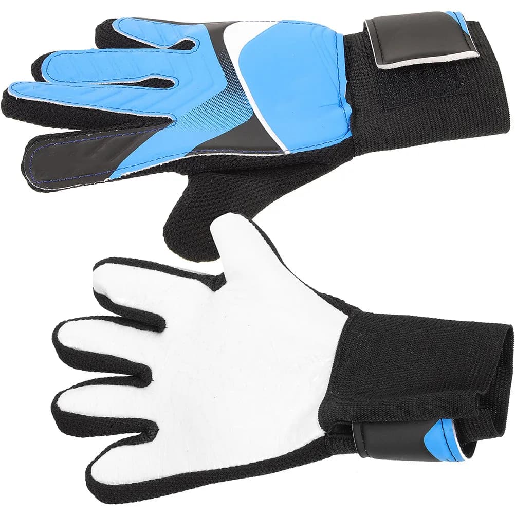 1 paio di guanti da portiere in lattice PU, protezione ispessita per il pollice, guanti antiscivolo per allenamento e partita, protezione per le mani per lo sport