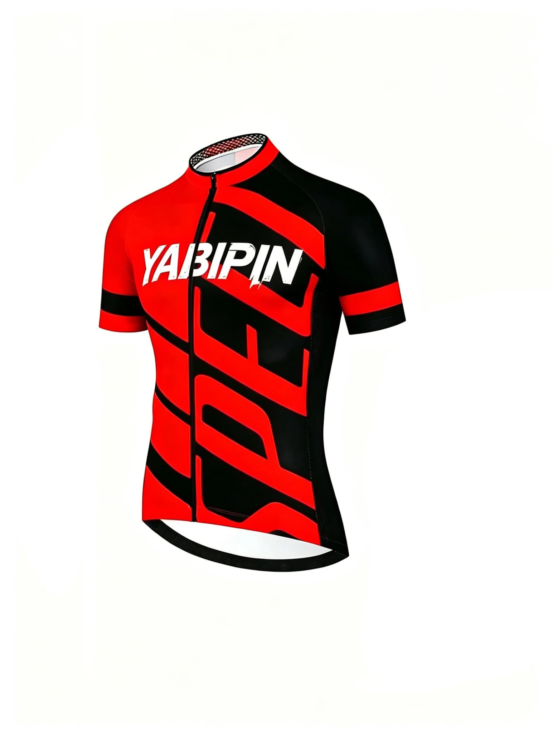Dual Use Men‘s Short Sleeve Cycling Jersey, Stand Collar Crewneck Full Zip Breathable Quick Dry for Road MTB